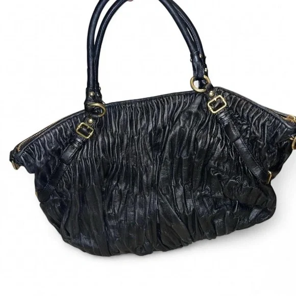 Coach Madison Sophia Black Ruched Leather Satchel with Gold Hardware - Picture 4 of 8